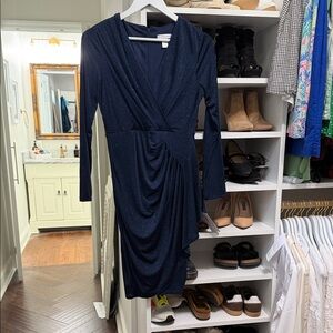 London Times Sparkling Midnight Blue Dress